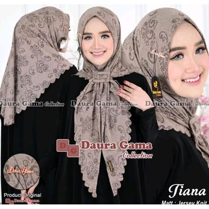 Daura Gama TIANA Hijab Instan Motif Terbaru Pad Free Gesper Ory By Daura Gama Collection Matt Jersey