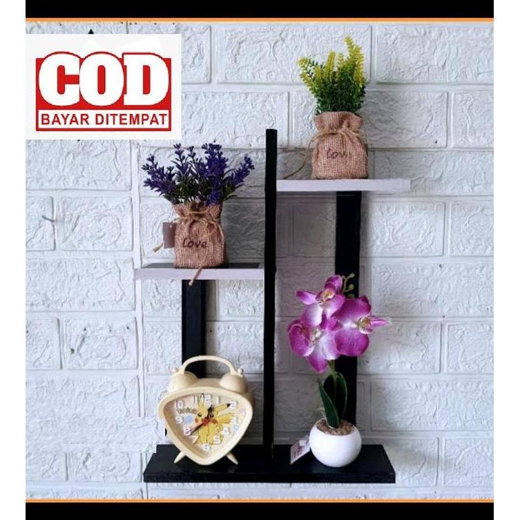 Park- {Cod] Rak Pot Bunga Hias Mini Kembar Tempel Dinding