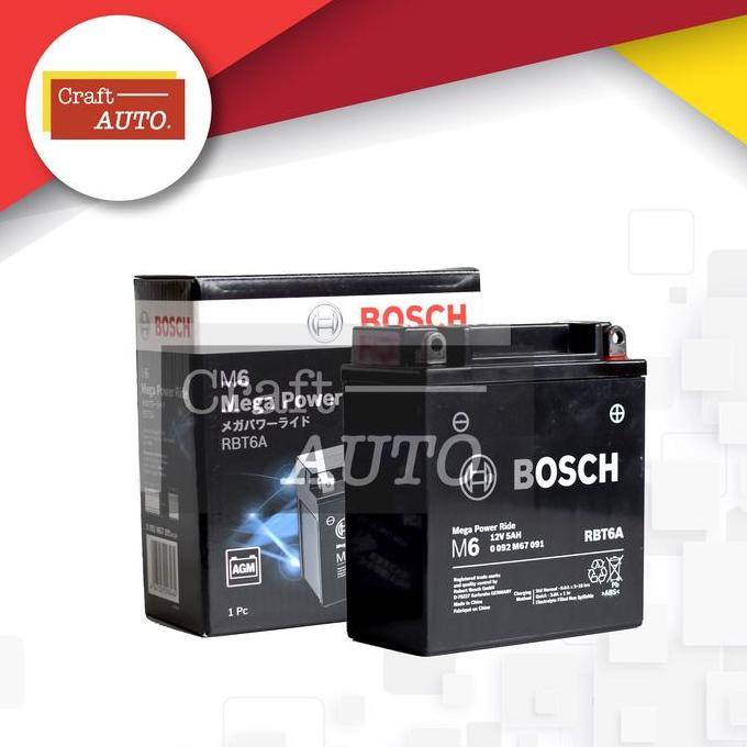 Aki Motor Mio Sporty, Mio Smile, Mio Karbu, Supra Lama Bosch RBT-6A