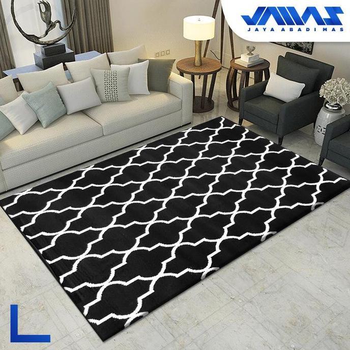 Karpet PP Rugs MONOKROM Hitam Putih 160x210cm