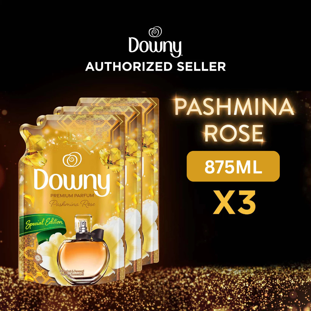 Downy Pelembut & Pewangi Pakaian Pashmina Rose Refill 875ml - Isi 3