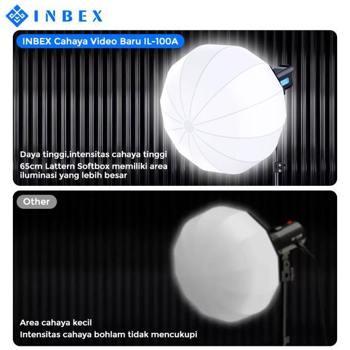 Whystudio- Inbex Collapsible Lantern Softbox Paket Studio Lightstand Live Lampu