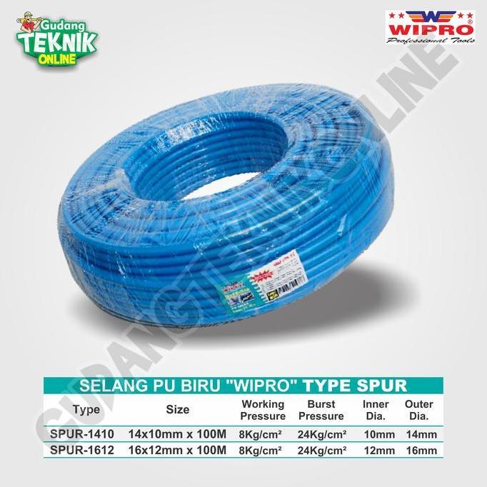 HAZORUN Selang Angin WIPRO Selang PU 1 ROLL 100M WIPRO / Selang Kompresor Hose 100 Meter WIPRO