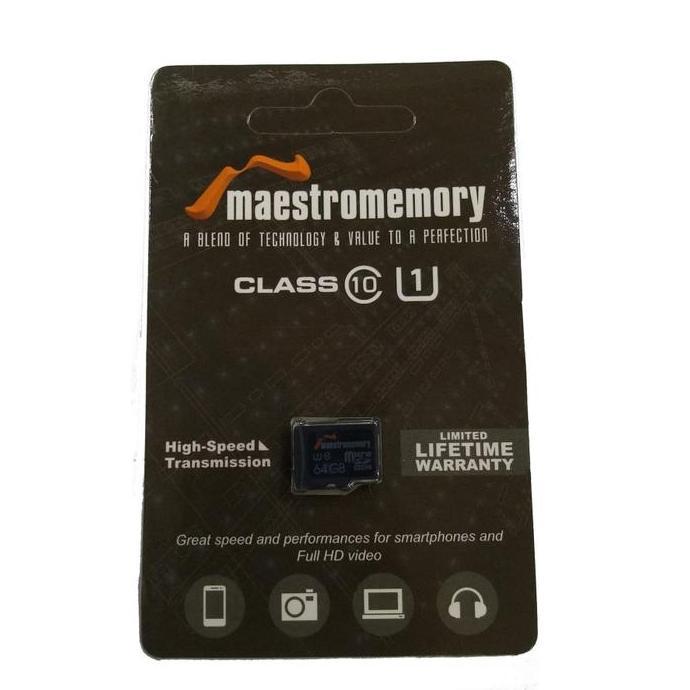 MICROSD MAESTRO 64GB CLASS 10 MEMORY CARD MICRO SD MEMORY HP ORIGINAL DAN TERPERCAYA