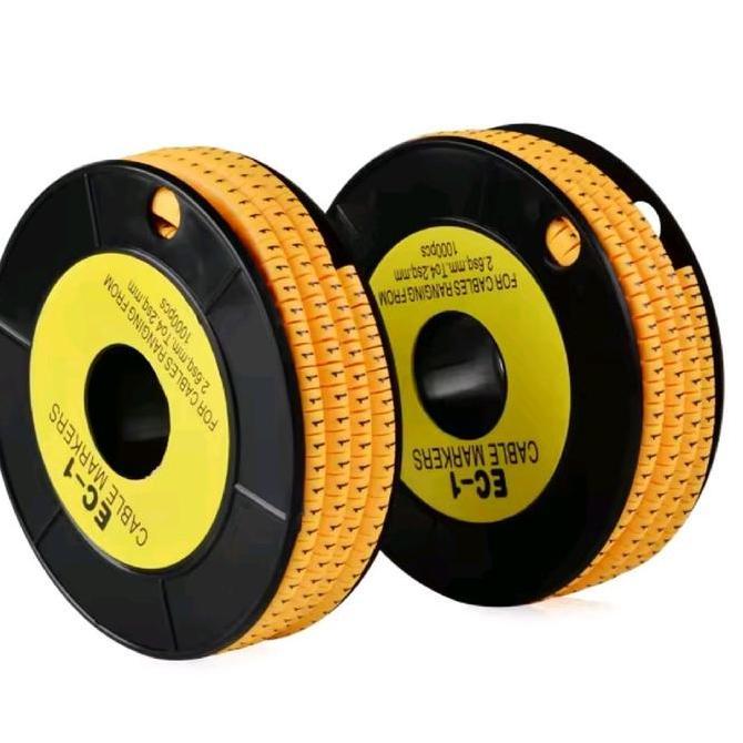 Bst Ready Kabel Markers Ec-1 Huruf A-Z - Marker Ec-0 Karet Kuning A Sampai Z Tanda Plus Minus Roll I