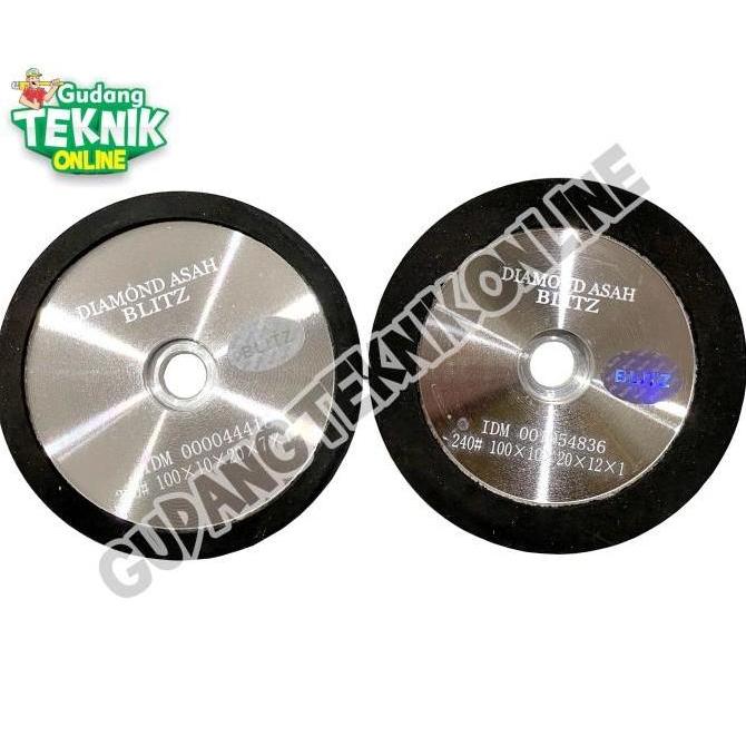 HAZORUN BLITZ 100mm Diamond Wheel Asah 4" Grit 240 Batu Gerinda Asah 4 inch