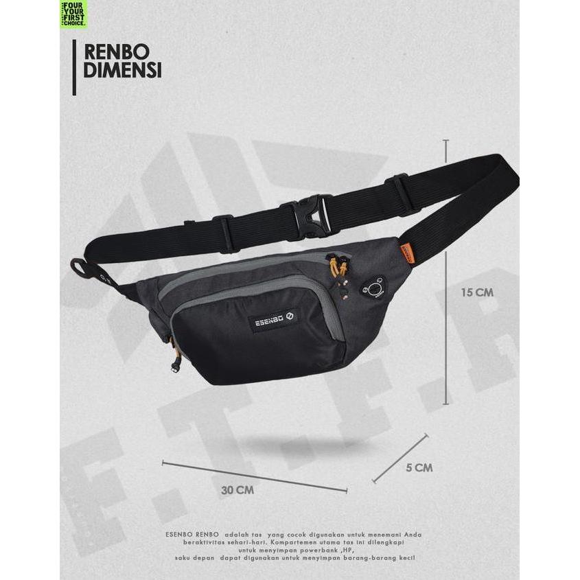 Cod,Bisa- Esenbo Renbo - Tas Pinggang Casual Pria Wanita Premium Esenbo Renbo - Waistbag Casual Pria