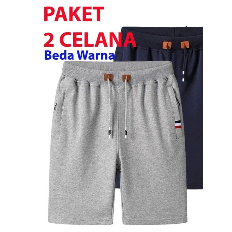 Celana Pendek Pria Swetpants Santai Running Bebytery SAKU RESLETING JUMBO