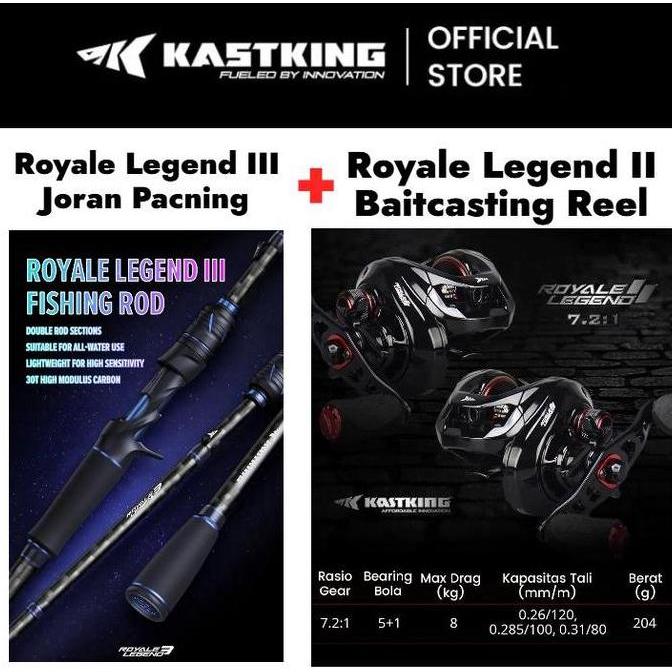 [OFFICIAL] KASTKING Reel+Joran Pancing 1 SET=Joran 1.8M 1.9M + Baitcasting Reel Umpan joran baitcast