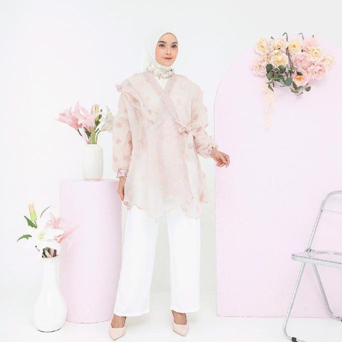 Billa Outer Organza Bunga Panjang Muslim Cardigan Kardigan
