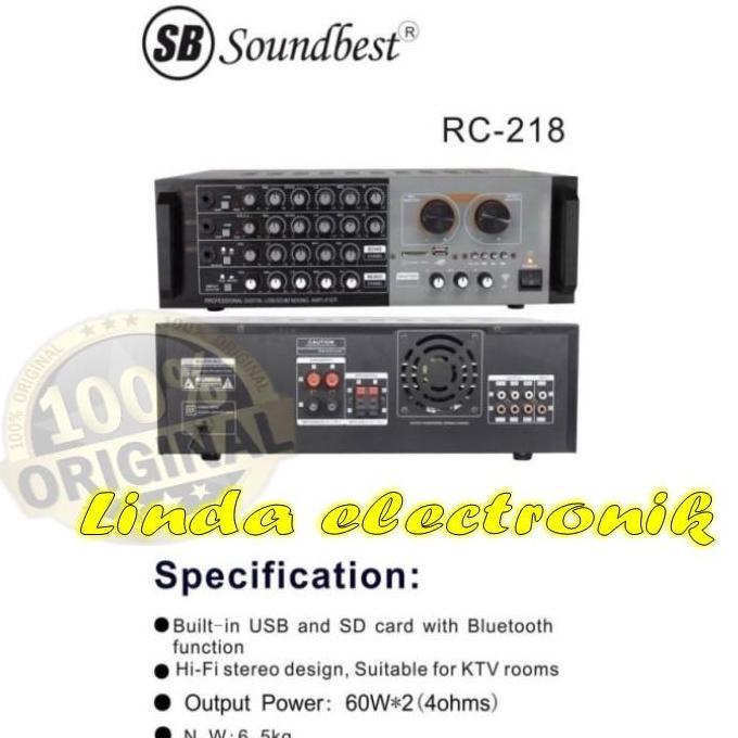 Amplifier Soundbest RC218 / RC 218 Bluetooth ORIGINAL