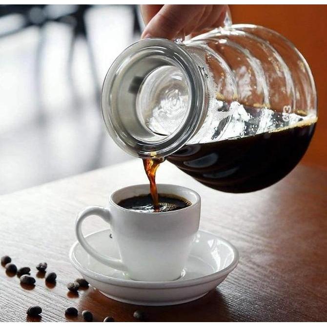 Cook- Teko Air Teh Kopi Ceret Air Bahan Gelas V60 Drip Coffee Server 600Ml V02 Gelas Tabung Unik Unt