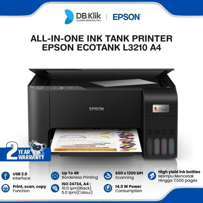 Printer EPSON EcoTank L3210 A4 All in One-EPSON L3210 Ink Tank Printer