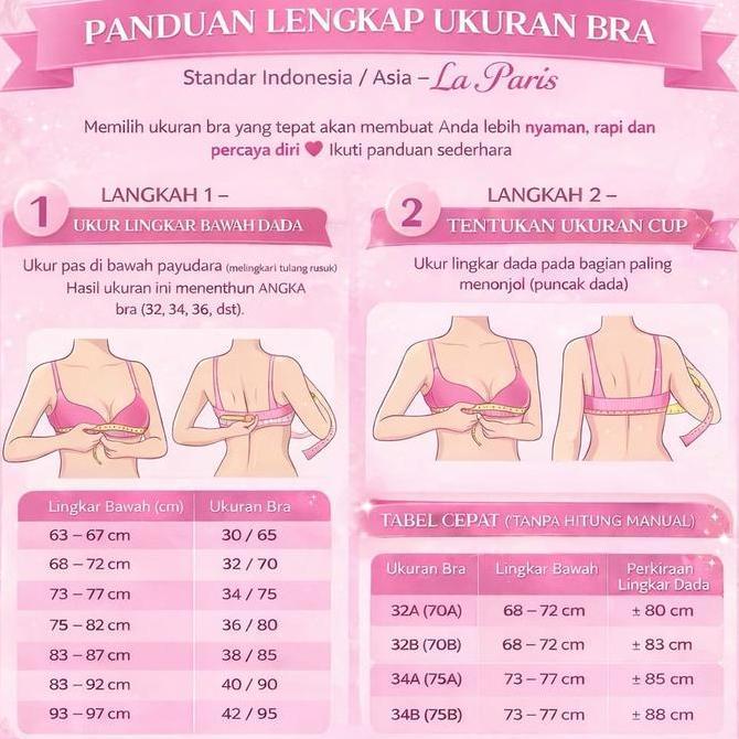 Wkwkwk- (3Pcs) Push Up Bra Viral Bh La Paris Cup A Busa Tipis Tanpa Kawat Style Pakaian Dalam Wanita