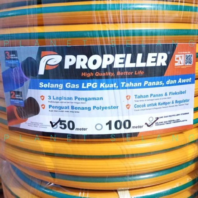 Selang Gas Per 50 Meter 20 MM BIRU KUNING Selang Gas 3 Lapis Super Tebal Selang Gas 1 Roll Hh Pressu