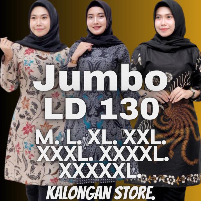 Atasan Batik Wanita Jumbo Ld 130 / Tunik Jumbo Ld 130 Terbaru 2022 / Batik Tunik / Atasan Tunik / Ba