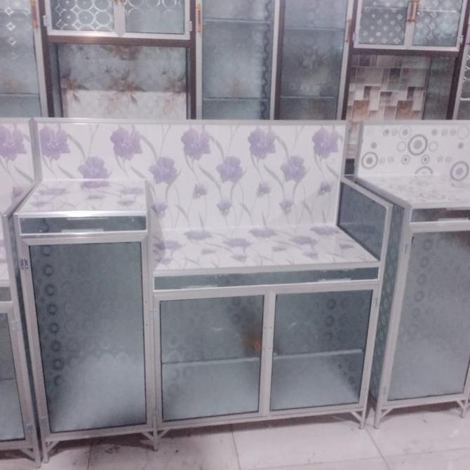 MEJA KOMPOR KACA MEJA KOMPOR 2 TUNGKU RAK DAPUR MINIMALIS RAK PIRING MODERN RAK KOMPOR ALUMUNIUM MEJ