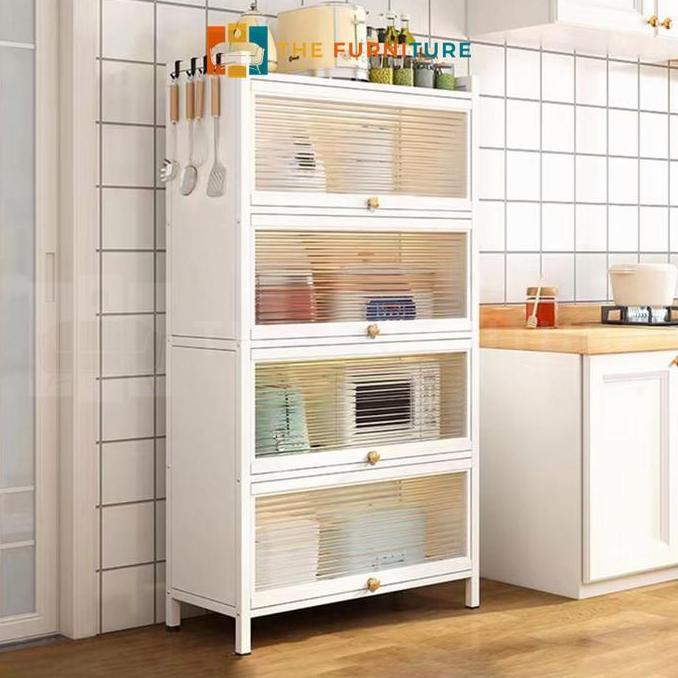 Rak Piring Tertutup / Rak Dapur / Rak Susun Serbaguna / Lemari Piring