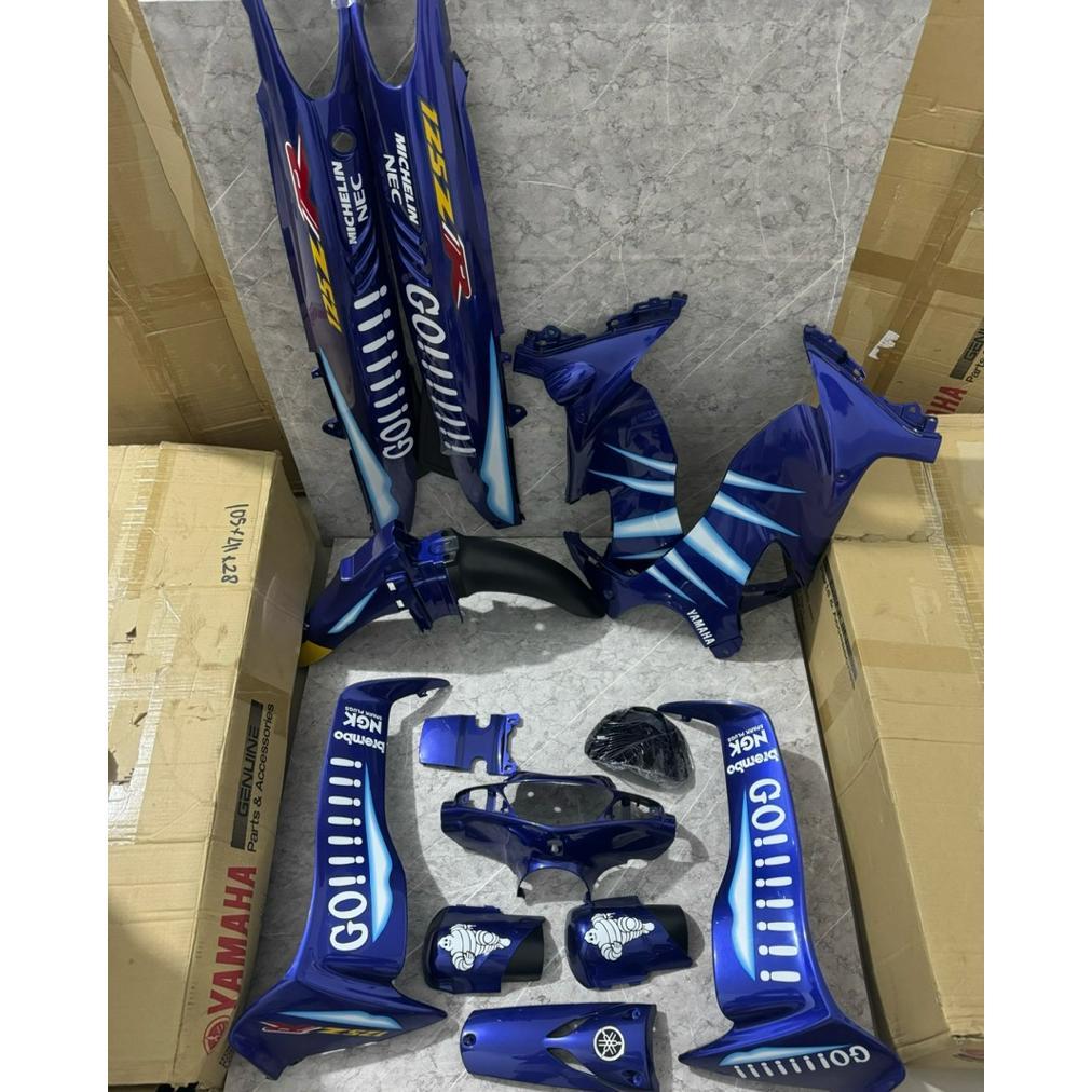 BODY SET 125Z 125ZR BLUE ORIGINAL HLY YAMAHA BODY SET GO GO MICHEL IN NEW