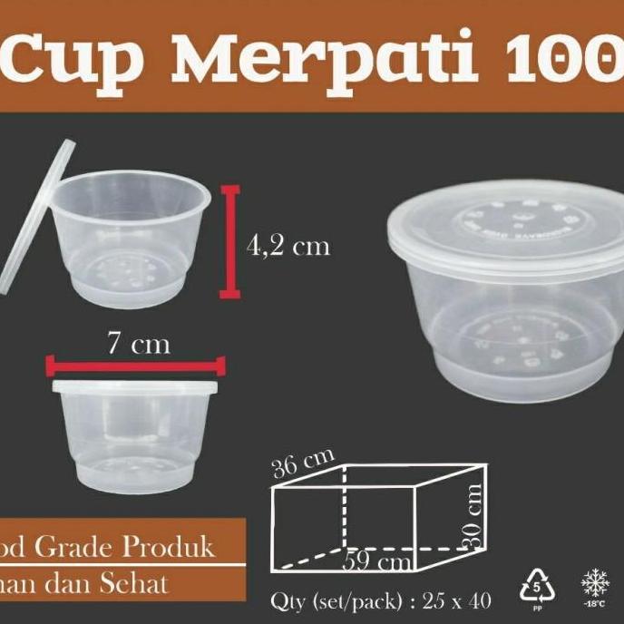 cup sambal 100 ml/ thin wall cup/ cup pudding/ tempat sambal