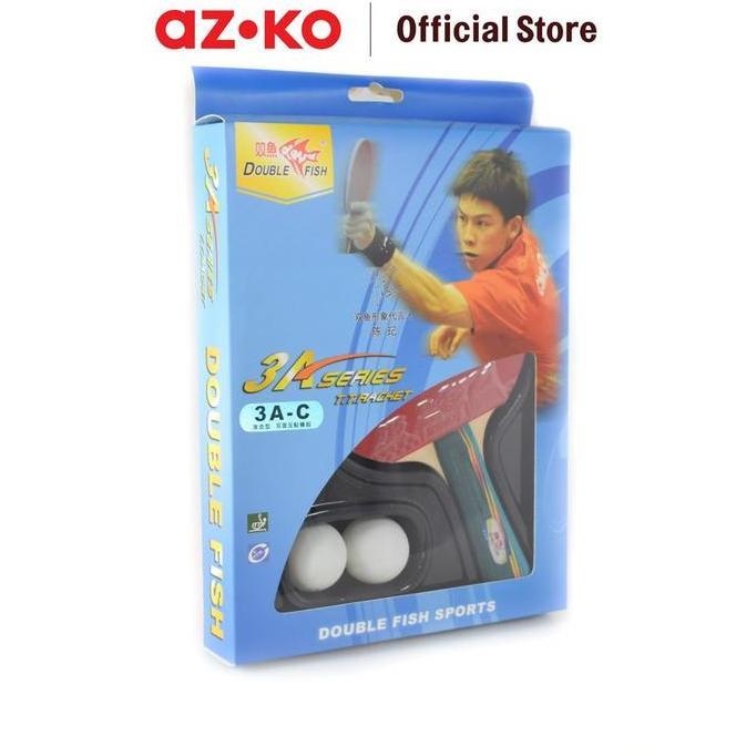 AZKO Double Fish Set Bat Tenis Meja 1A-C Bat Ping Pong Perlengkapan Tenis Meja Alat Olahraga Bet Ten