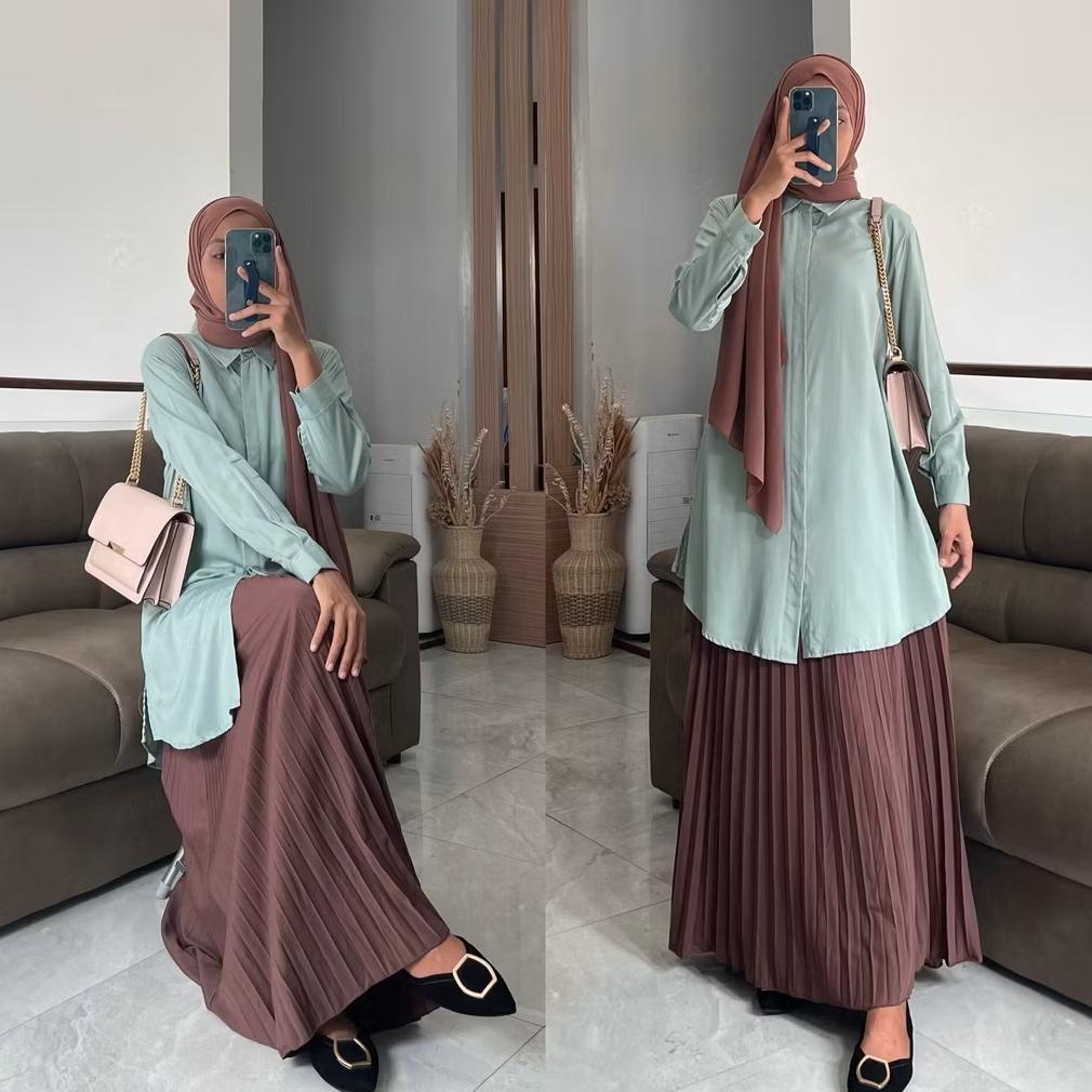BEST SELLER Adilla Tunik Wanita Rayon Twill Adem Nyaman Dada Kerut BY ORTEGA