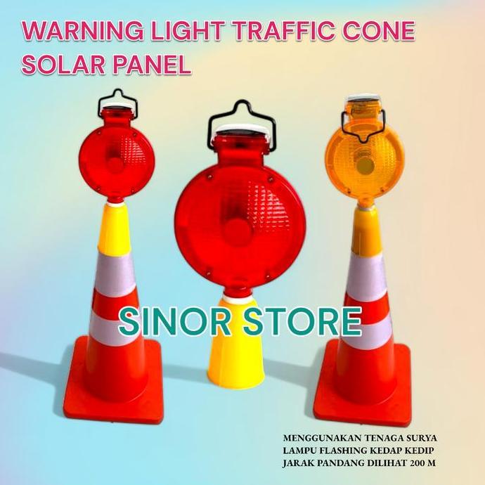 Lampu SOLAR Automatic Warning Light Traffic CONE LAMP