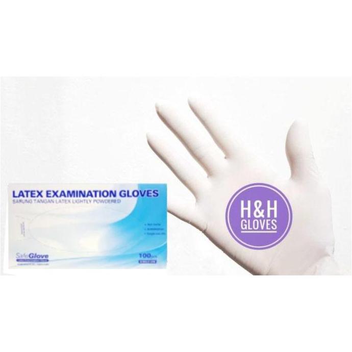DENISTAND100 - SARUNG TANGAN LATEX EXAMINATION GLOVES (SAFE GLOVE)