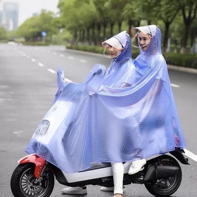 Jas hujan ponco 2 lubang kepala bonceng full body
