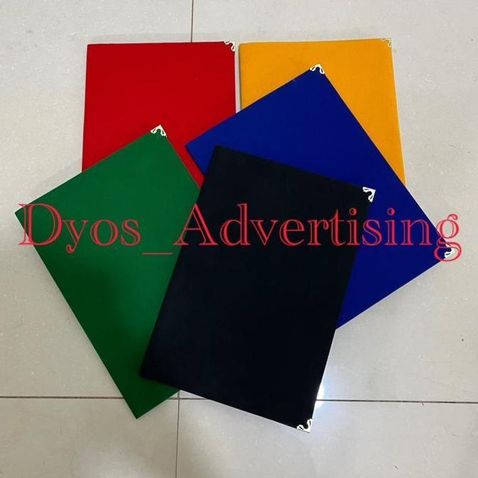 Stack- Map Beludru A4 Map Kantor Map Sekolah Stok Ready Biru Kuning Merah Hitam Hijau