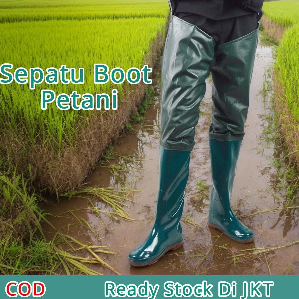 COD Sepatu Boots Petani Pria Anti Keong Sawah Karet Boot Tinggi