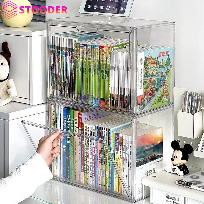 DISKON STOODER Kotak Penyimpanan Buku Kotak Penyimpanan Transparan Kotak Display Akrilik Rak Buku De