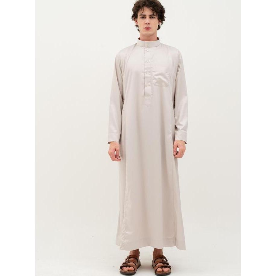 AL Haramain Jubah / Gamis Pria Remaja & Dewasa Viet Polos / Jubah AL Haramain | Coklat Tua | Coklat 