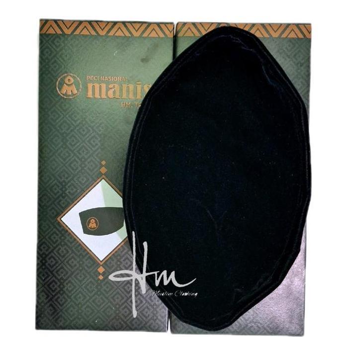 Peci Manis HM Toha Kopiah Songkok Hitam Polos Non AC Motif SM Plat Kuning Tanpa Kertas Nyaman Pria D