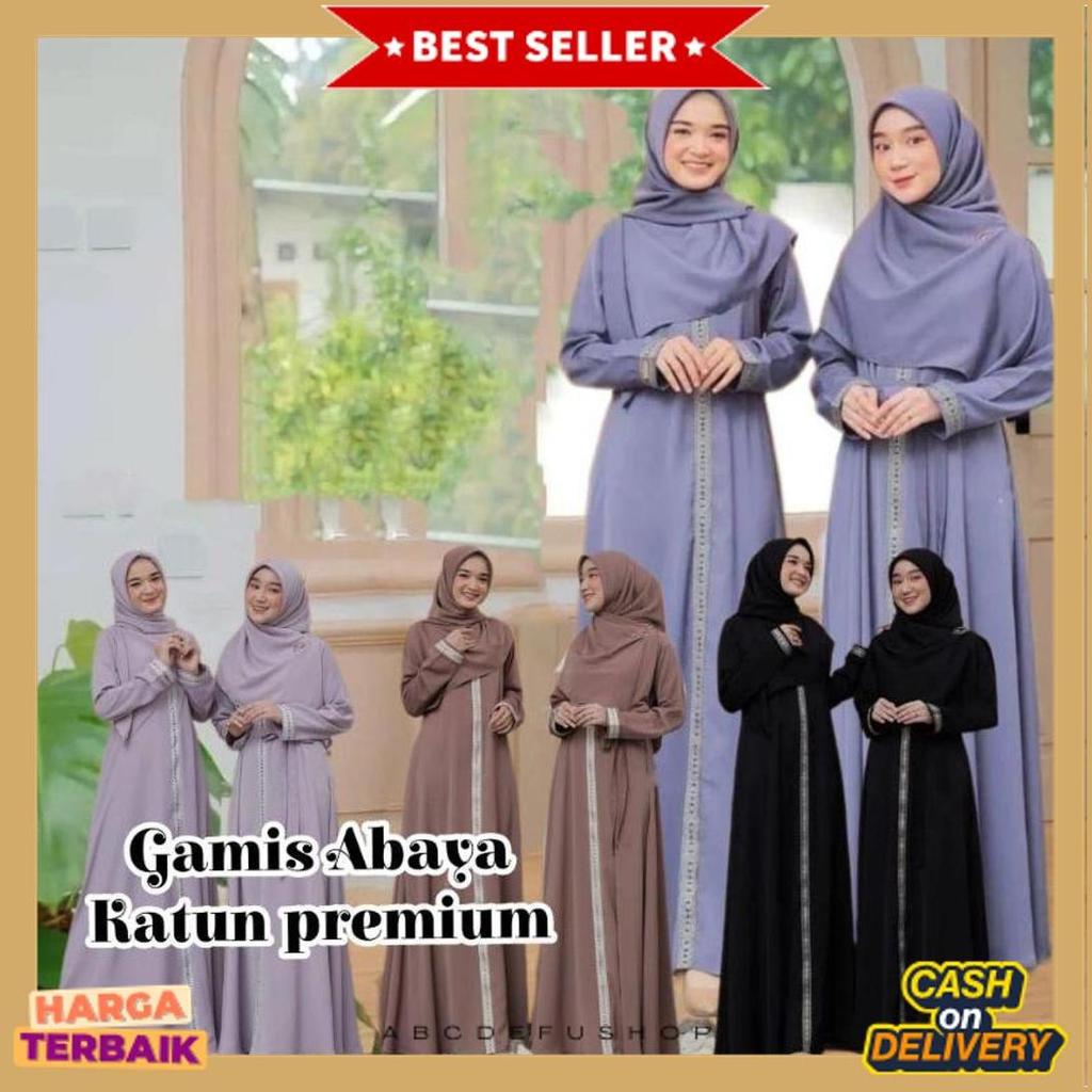 Special Price Abaya Maxi Dress Premium/Gamis Abaya Arabian Renda Garis Satu Terbaru/Gamis Mewah Ful 
