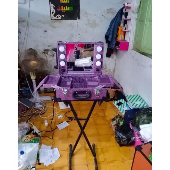 NEW BEAUTYCASE/KOPER MAKEUP MINI 6 LAMPU FREE KAKI STAND [terbaik][terlaris]