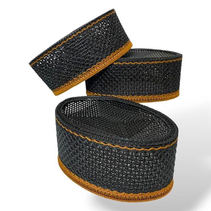 PECI RAJUT NUSANTARA HITAM SULTAN PREMIUM Motif Muslim Nyaman Kopiah Songkok Haji Dewasa Tinggi 9 cm