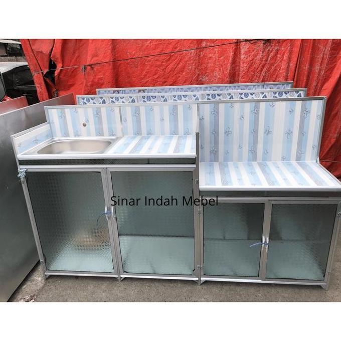 Promo Rak Kompor Wastafel 4 Pintu Alumunium