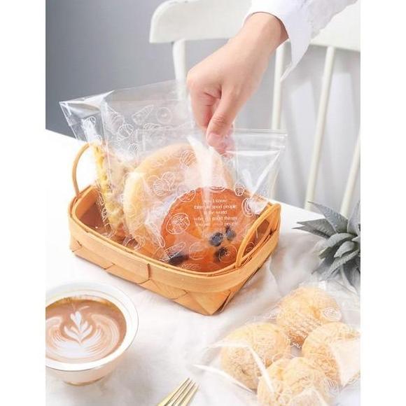 100pcs plastik roti opp plastik roti motif tebal plastik donat kue