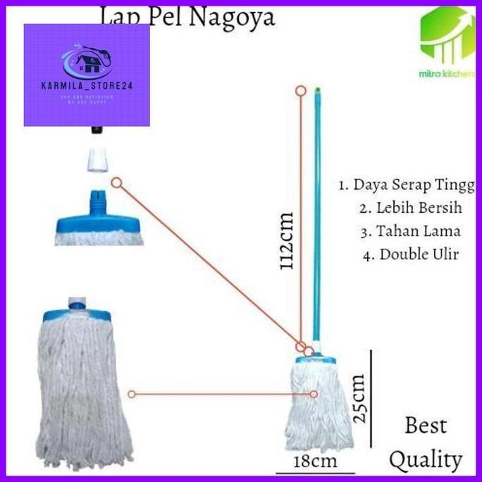 Nagoya Kain Lap Pel Lantai Alat Pel Lantai Pel Kain Gagang Panjang