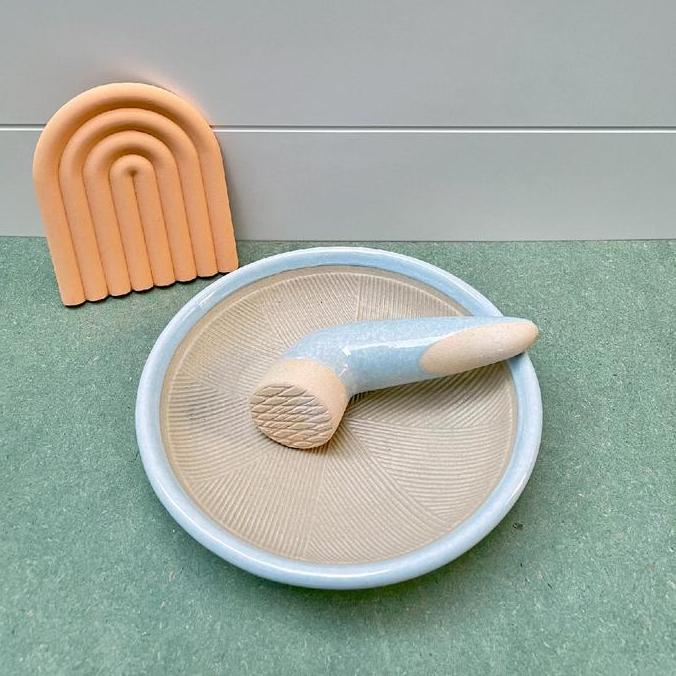 Ceriche Cobek Keramik & Uleg sambal keramik SNI / Cobek Aesthetic / Cobek kekinian / Ulegan bumbu / 