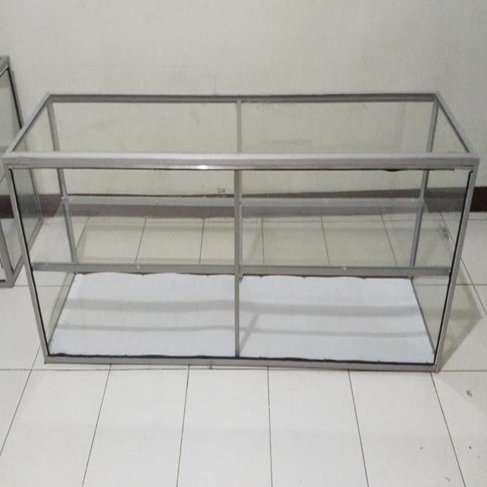 Murah Etalase Kaca Makanan 1,5 Meter (150X32X50Cm) Etalase Warteg Kurir Toko Khusus Bogor