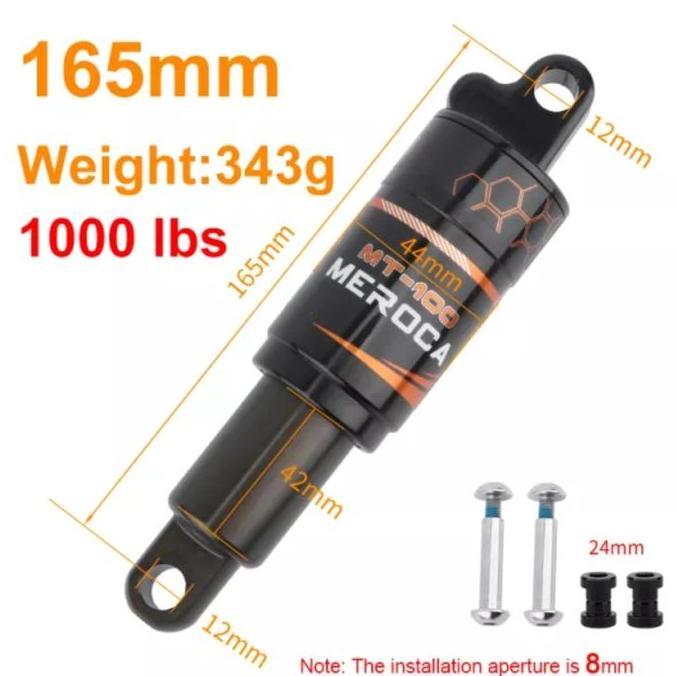 MEROCA REAR SHOCK 165MM REAR SHOCK OIL SPRING 165 SEPEDA MTB ORIGINAL DAN TERPERCAYA
