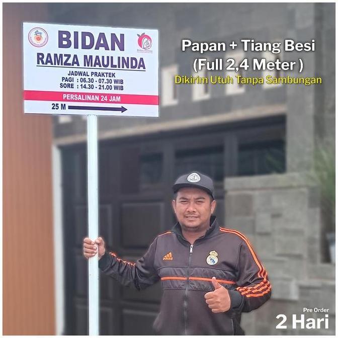 ready Plang Papan Nama Besi 60 x 40 cm + Tiang
