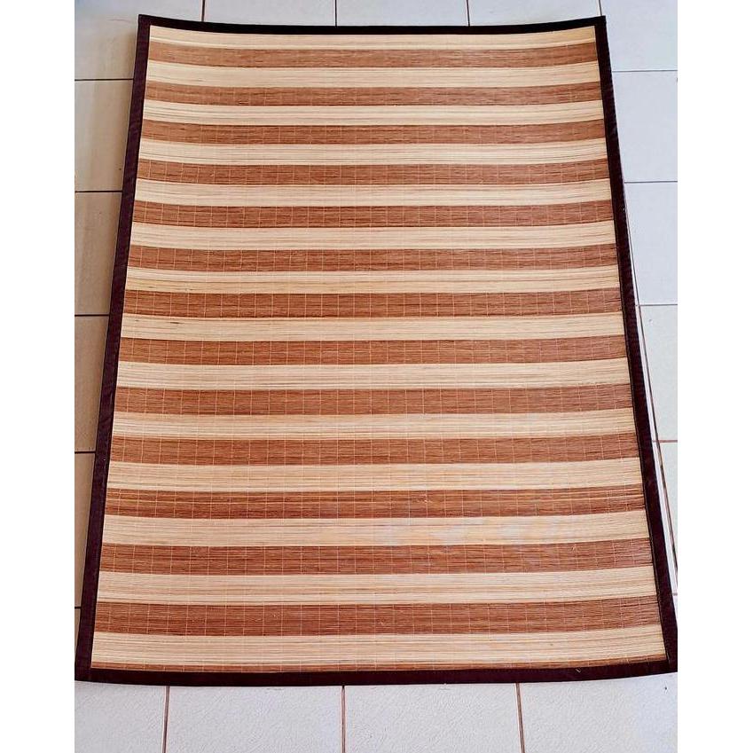Promo 176Cm X 250Cm Tikar Core Rotan Motif - Tikar Karpet Rotan Core Belang