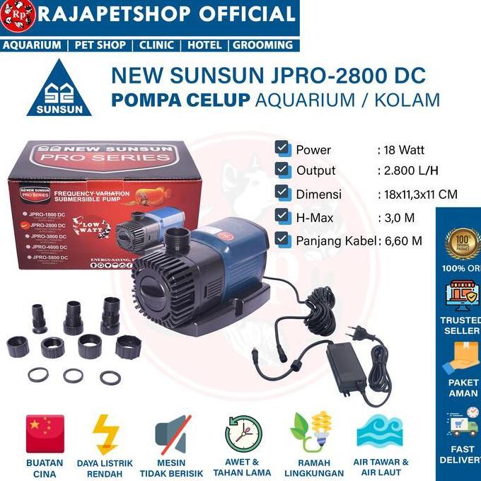 NEW SUNSUN JPRO 2800 DC POMPA CELUP KOLAM AQUARIUM
