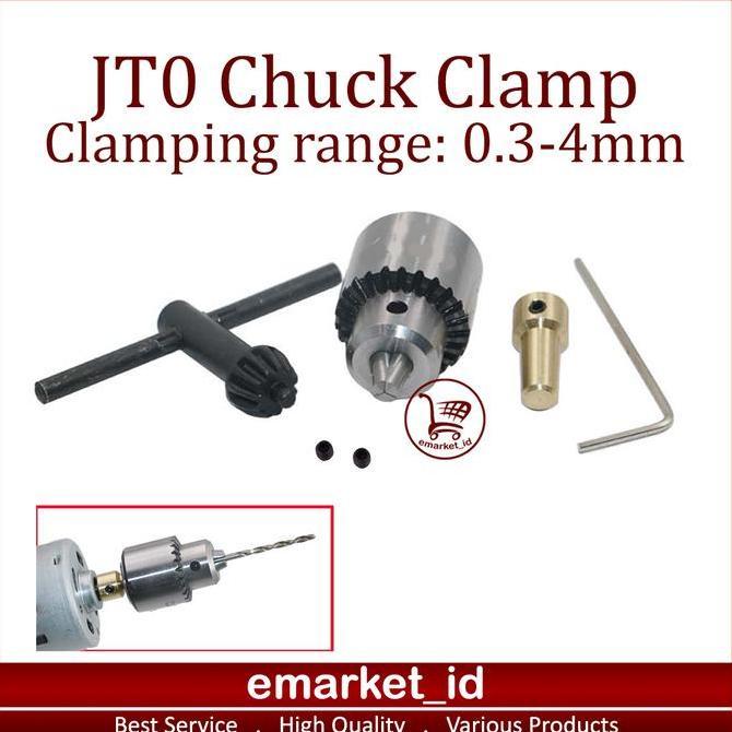 Soon- Kepala Bor Jt0 Chuck Mini Clamp 0.3-4Mm Shaft 3.17Mm Jto / Dinamo Rs