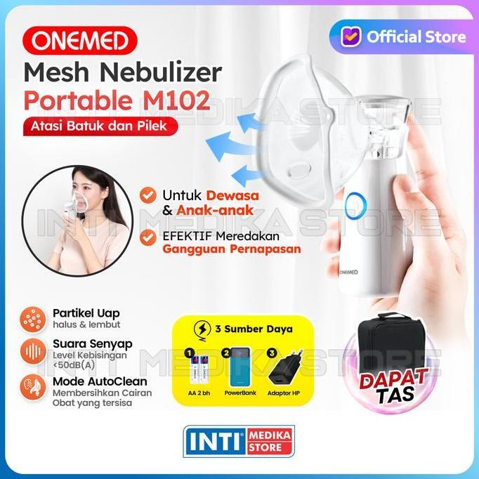 BONUS - ONEMED - Nebulizer Portable M102 | Mesh Nebulizer | Alat Terapi Uap Obat