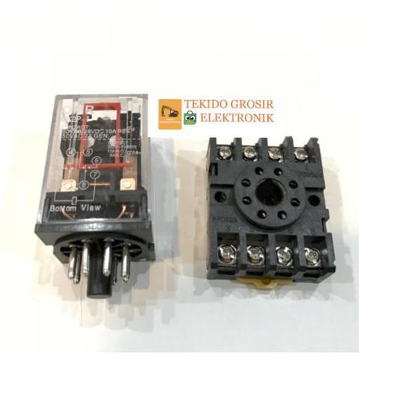Promo Relay + socket - Relay AC 220V 10A 8P - Soket AC 8P Diskon
