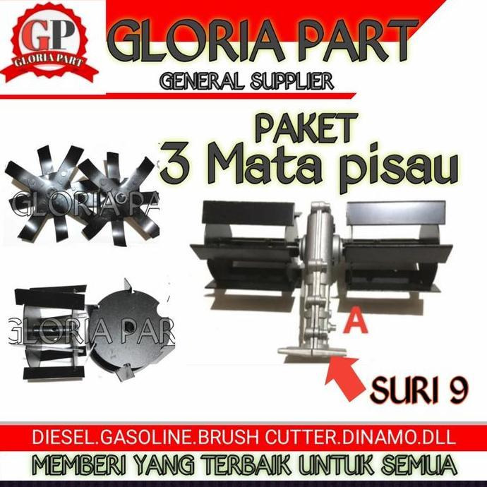 TERMURAH - Mini Tiller/peyiang gulma/Pengembur tanah/Cultivator (3mata) S9